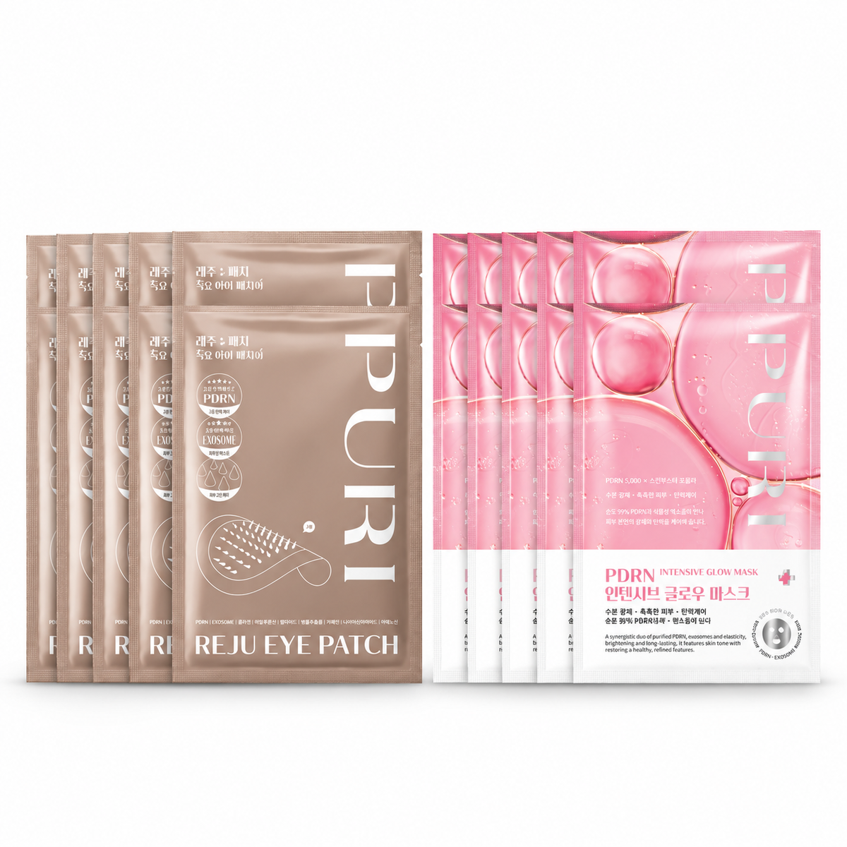 Reju Eye Patch 10 ชิ้น & มาส์กฟื้นฟูผิว PDRN 10 ชิ้น