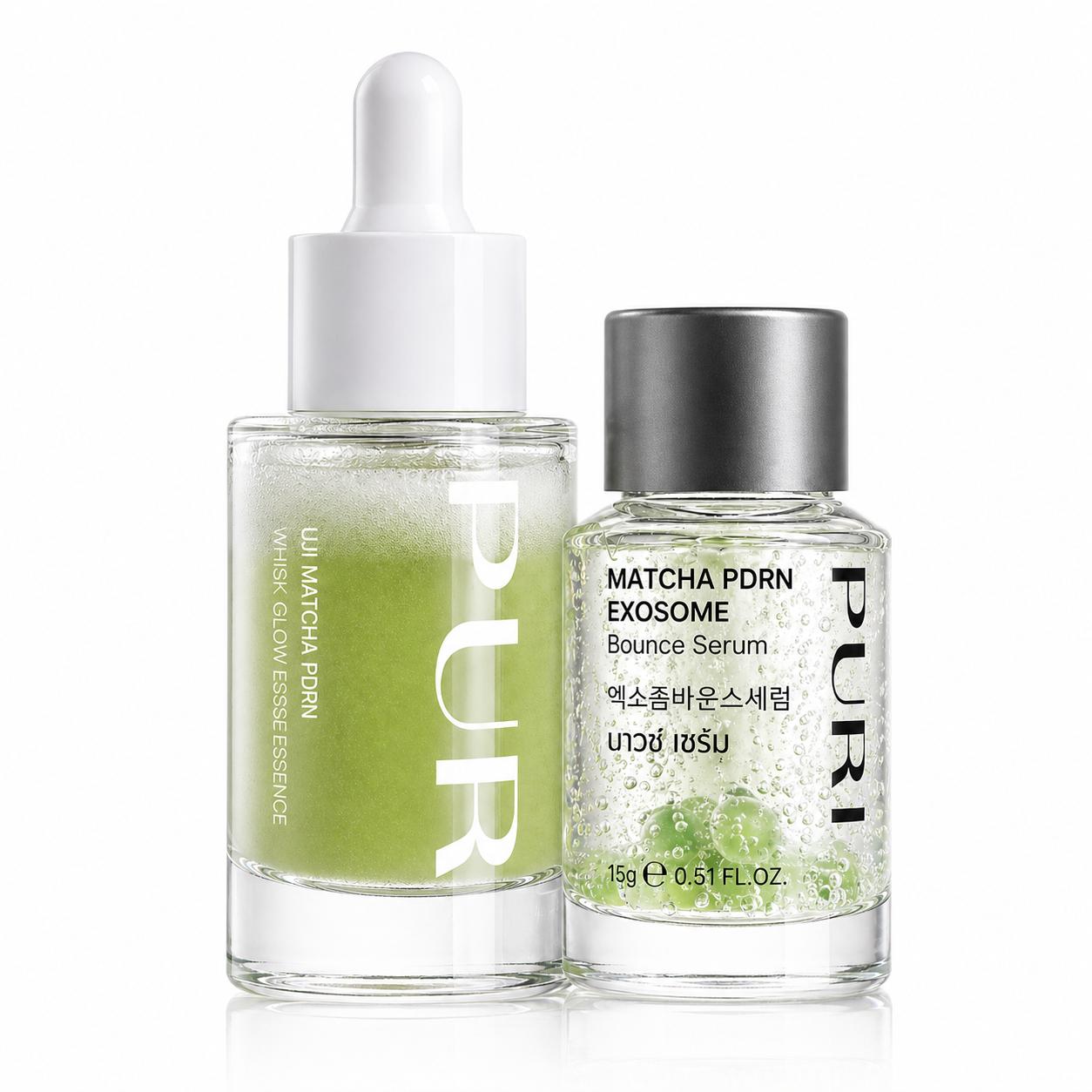 [Duo Matcha PDRN] Uji Matcha PDRN Essence + Matcha PDRN Exosome Bounce Serum