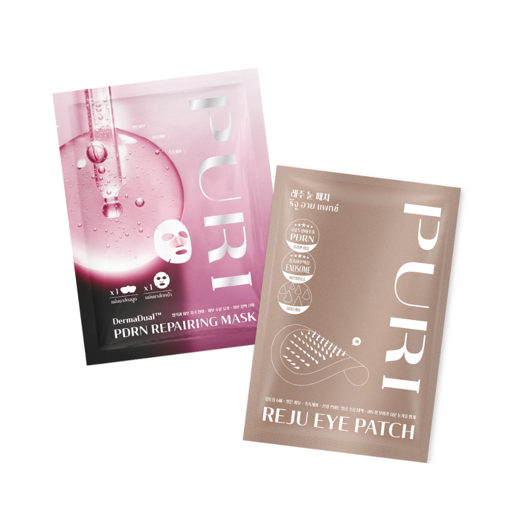 [7 Days Booster Set] สูตรบูสต์ผิว7วัน Puri Reju Eye Patch 2 & Dermadual PDRN Mask 5
